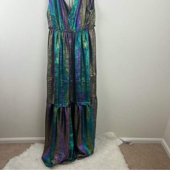 Betsey Johnson Liquid Rainbow Metallic Tiered High Low formal dress size: S - Picture 12 of 16